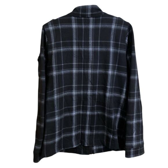 Self Esteem Womens L Black & White Flannel Zip Up Jacket Coat Lined Pockets - Picture 12 of 12